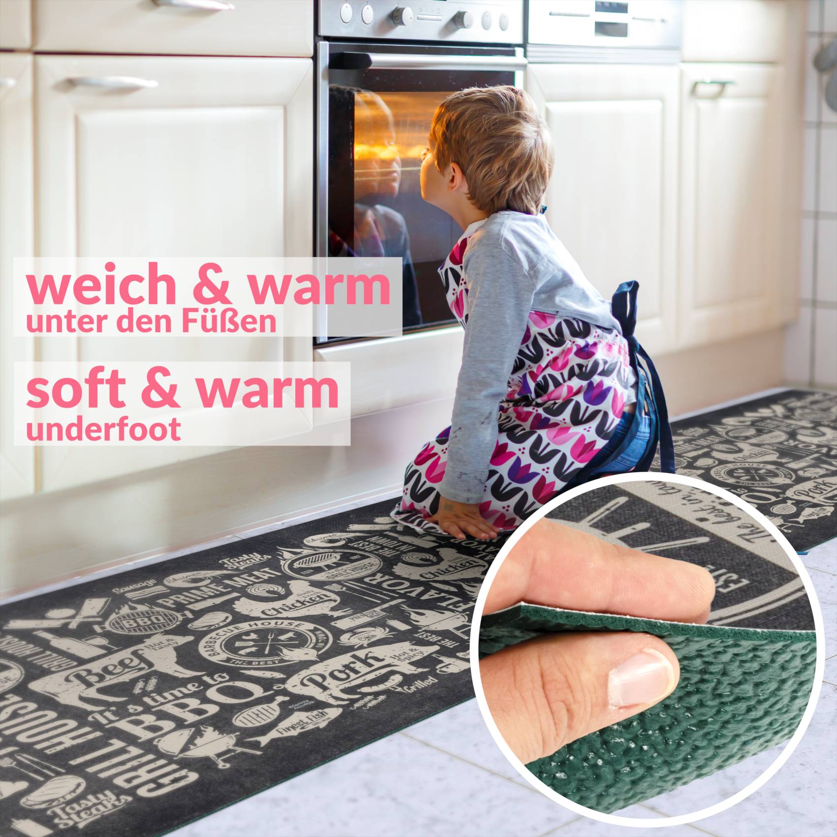 3446807_Product Küchenläufer Küchenteppich Läufer Flur Teppichläufer Sprinty Grill House 52cm Breite