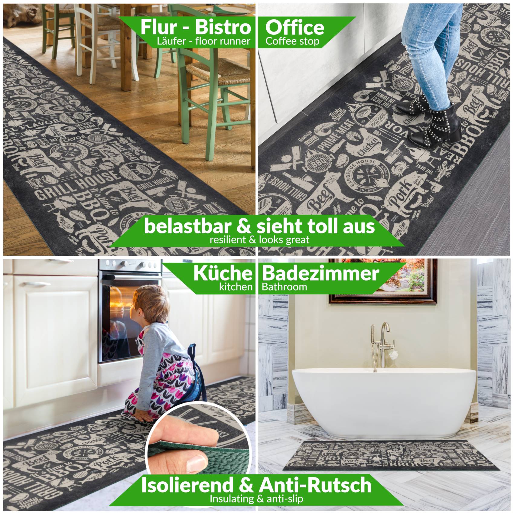 3446809_Product Küchenläufer Küchenteppich Läufer Flur Teppichläufer Sprinty Grill House 52cm Breite