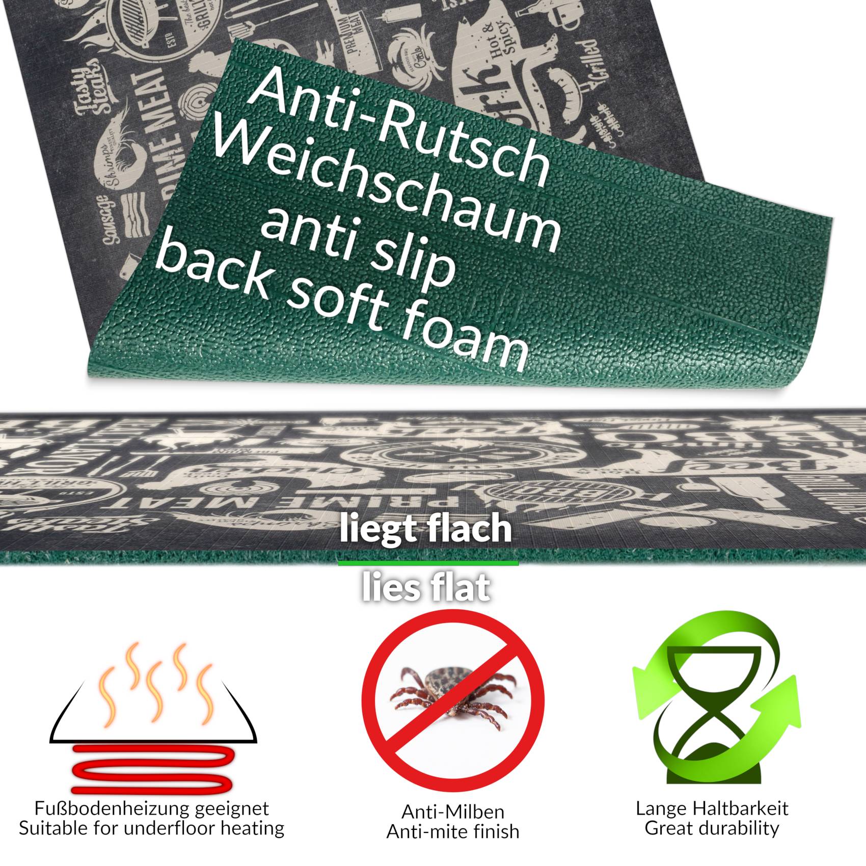 3446810_Product Küchenläufer Küchenteppich Läufer Flur Teppichläufer Sprinty Grill House 52cm Breite