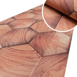 Küchenläufer Küchenteppich Läufer Flur Teppichläufer Holzoptik Geometrie Beige