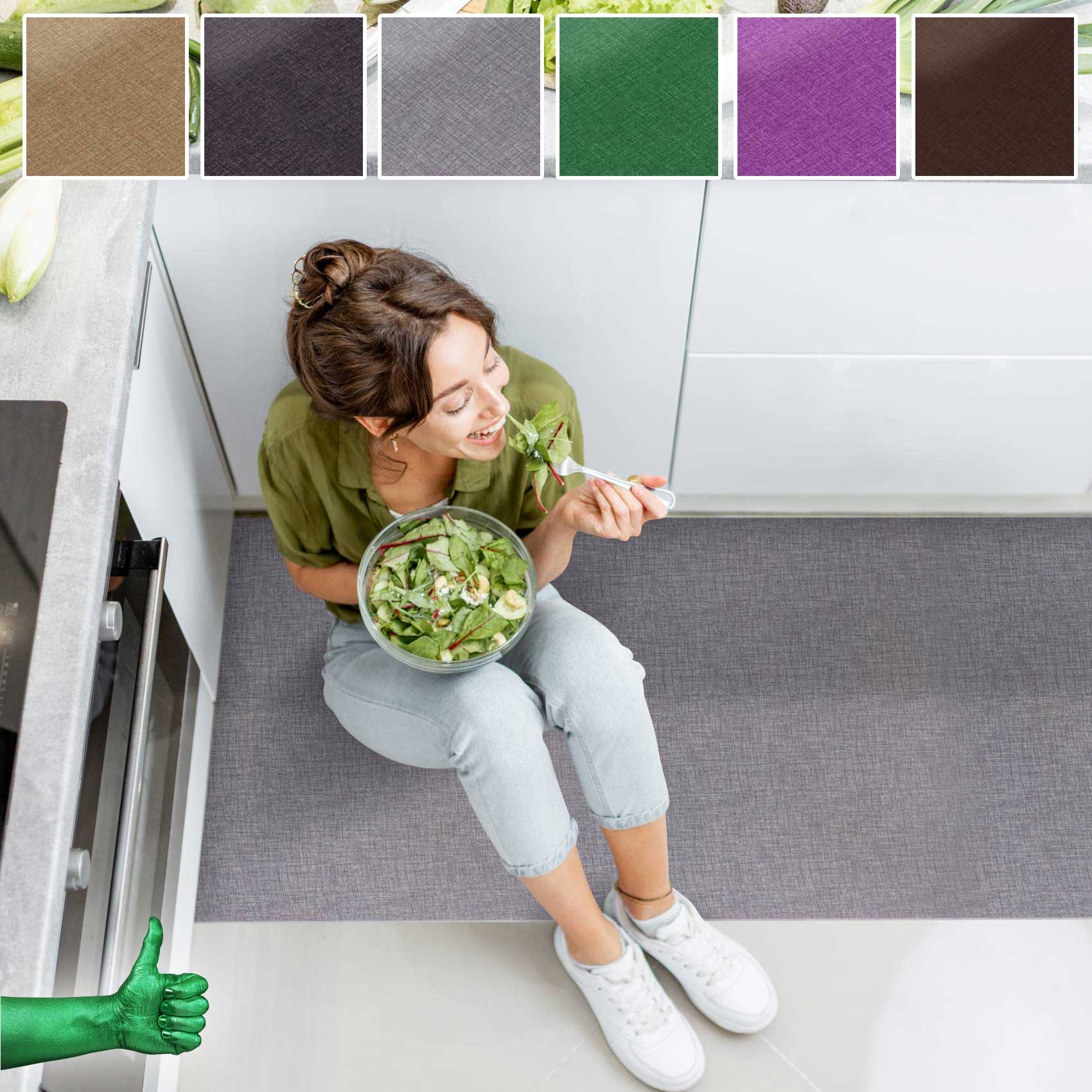 Küchenläufer Küchenteppich Läufer Flur Teppichläufer Uni Braun Breite 67cm in Meter