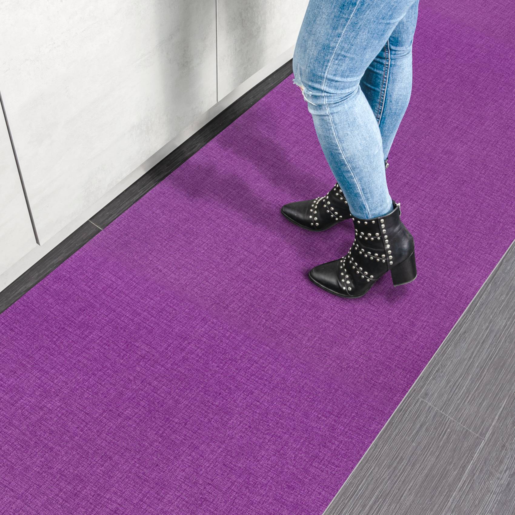 Küchenläufer Küchenteppich Läufer Flur Teppichläufer Uni Braun Breite 67cm in Meter