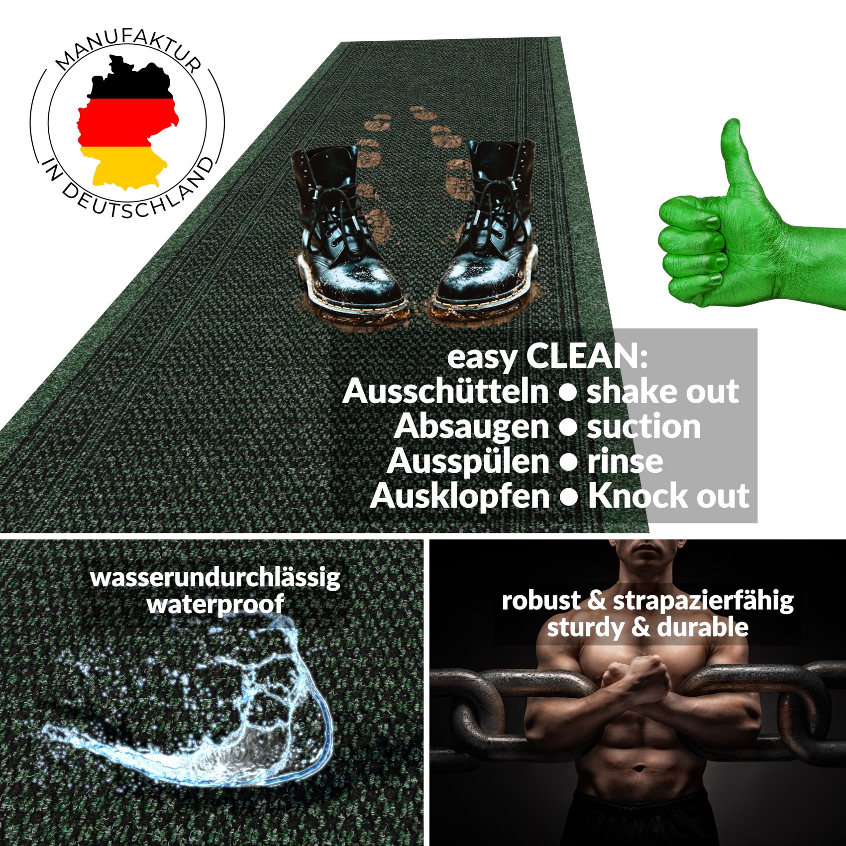 Teppichläufer Sauberlaufmatte Schmutzfangmatte Läufer Flur Meterware Aztek Breite 80cm