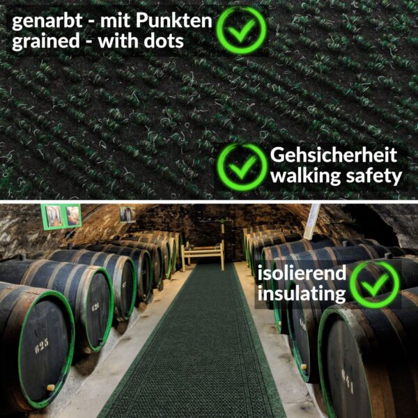 Teppichläufer Sauberlaufmatte Schmutzfangmatte Läufer Flur Meterware Aztek Breite 80cm – Grün, 100x80cm