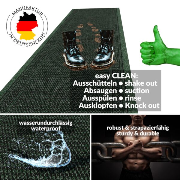 Teppichläufer Sauberlaufmatte Schmutzfangmatte Läufer Flur Meterware Aztek Breite 80cm – Grün, 100x80cm