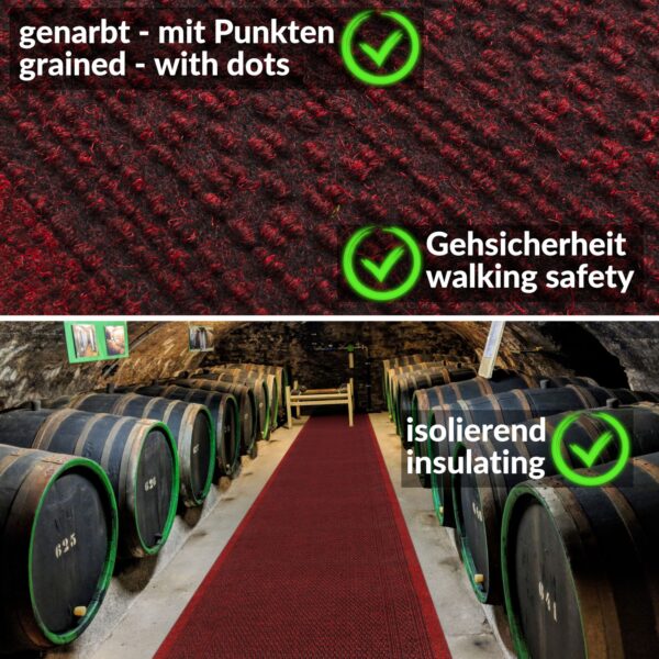 Teppichläufer Sauberlaufmatte Schmutzfangmatte Läufer Flur Meterware Aztek Breite 80cm – Rot, 100x80cm
