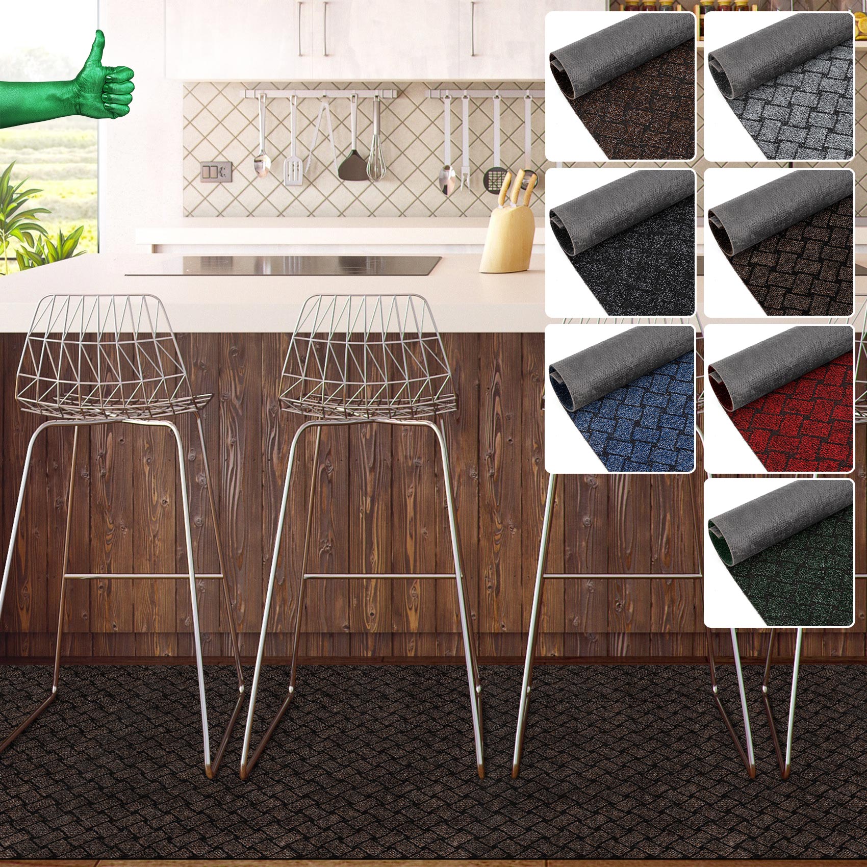 Teppichläufer Sauberlaufmatte Schmutzfangmatte Flur Läufer MELBOURNE Breite 100cm