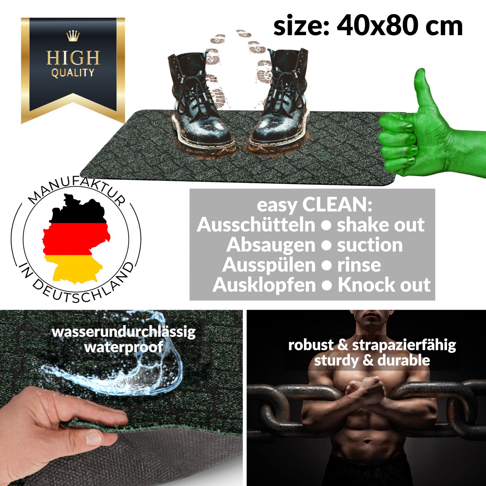 Teppichläufer Sauberlaufmatte Schmutzfangmatte Flur Läufer MELBOURNE Breite 100cm