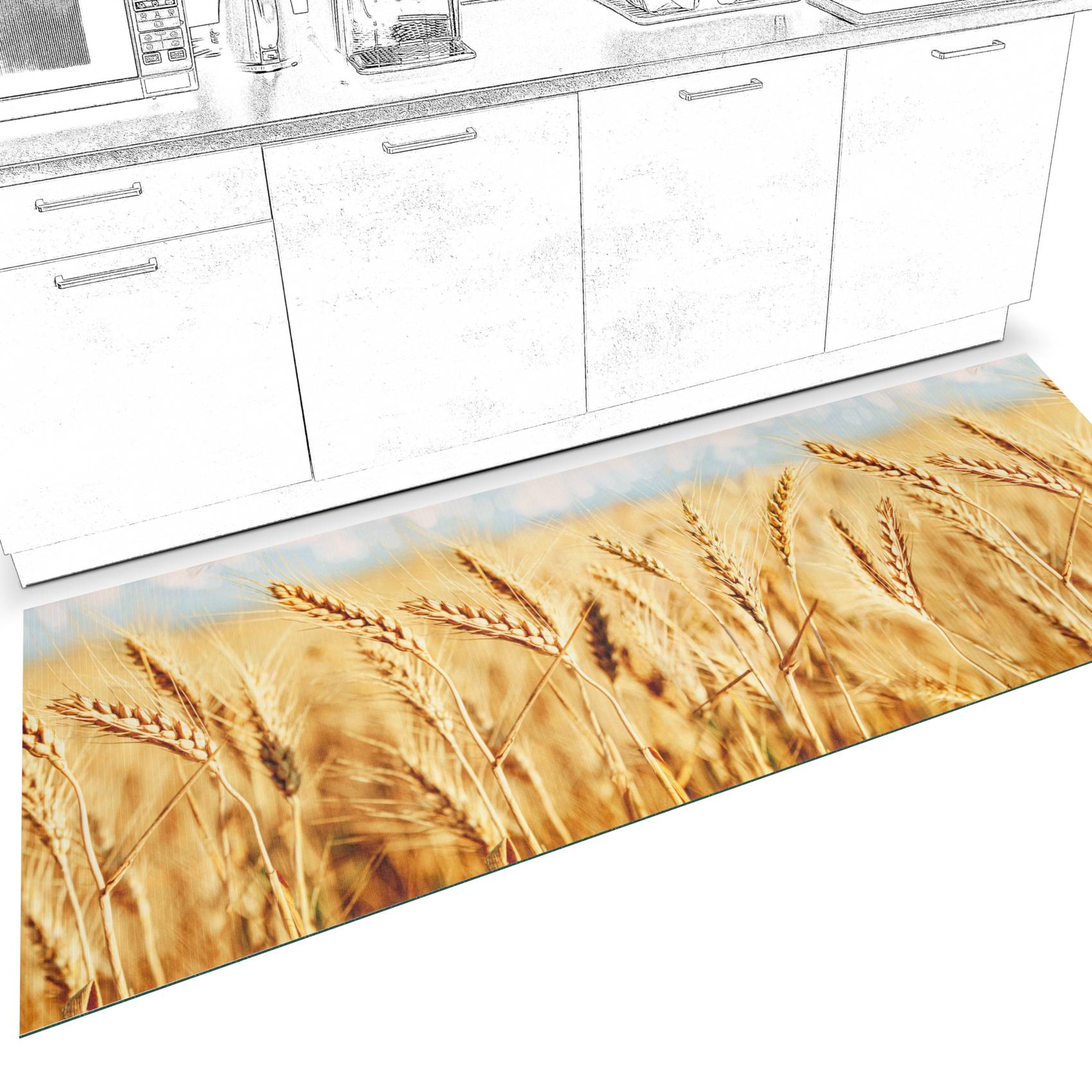 3452308_Product Küchenläufer Küchenteppich Läufer Flur Teppichläufer Sprinty Ähre 52cm Breite