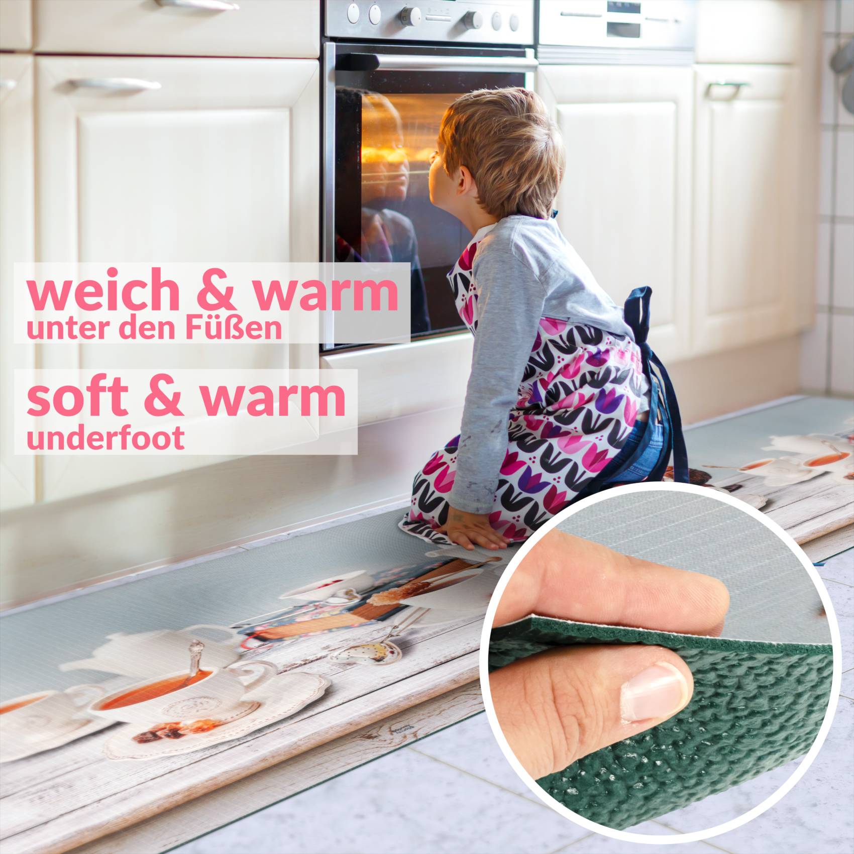 Küchenläufer Küchenteppich Läufer Flur Teppichläufer Sprinty Teezeit 52cm Breite