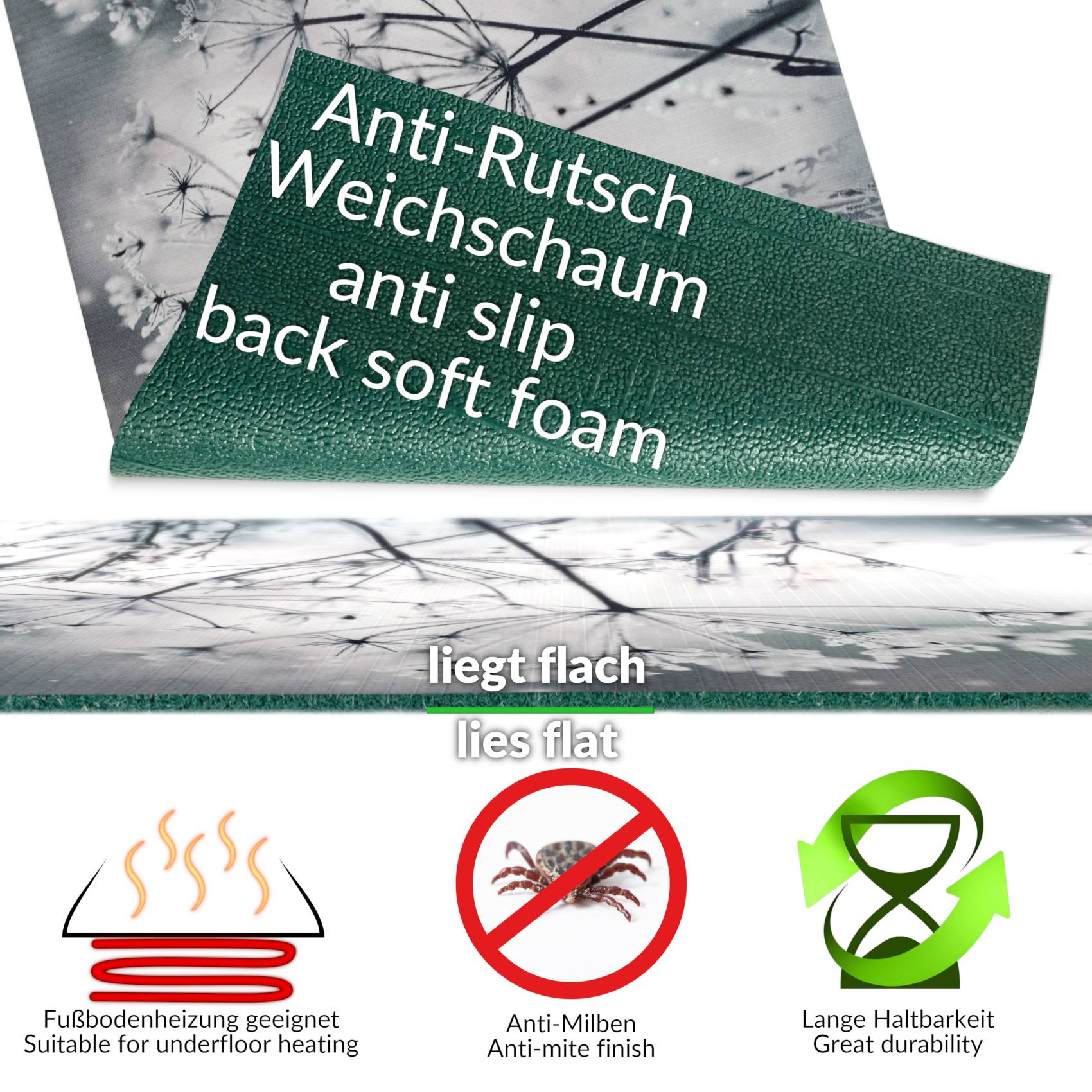 Küchenläufer Küchenteppich Läufer Flur Teppichläufer Sprinty Winter 52cm Breite