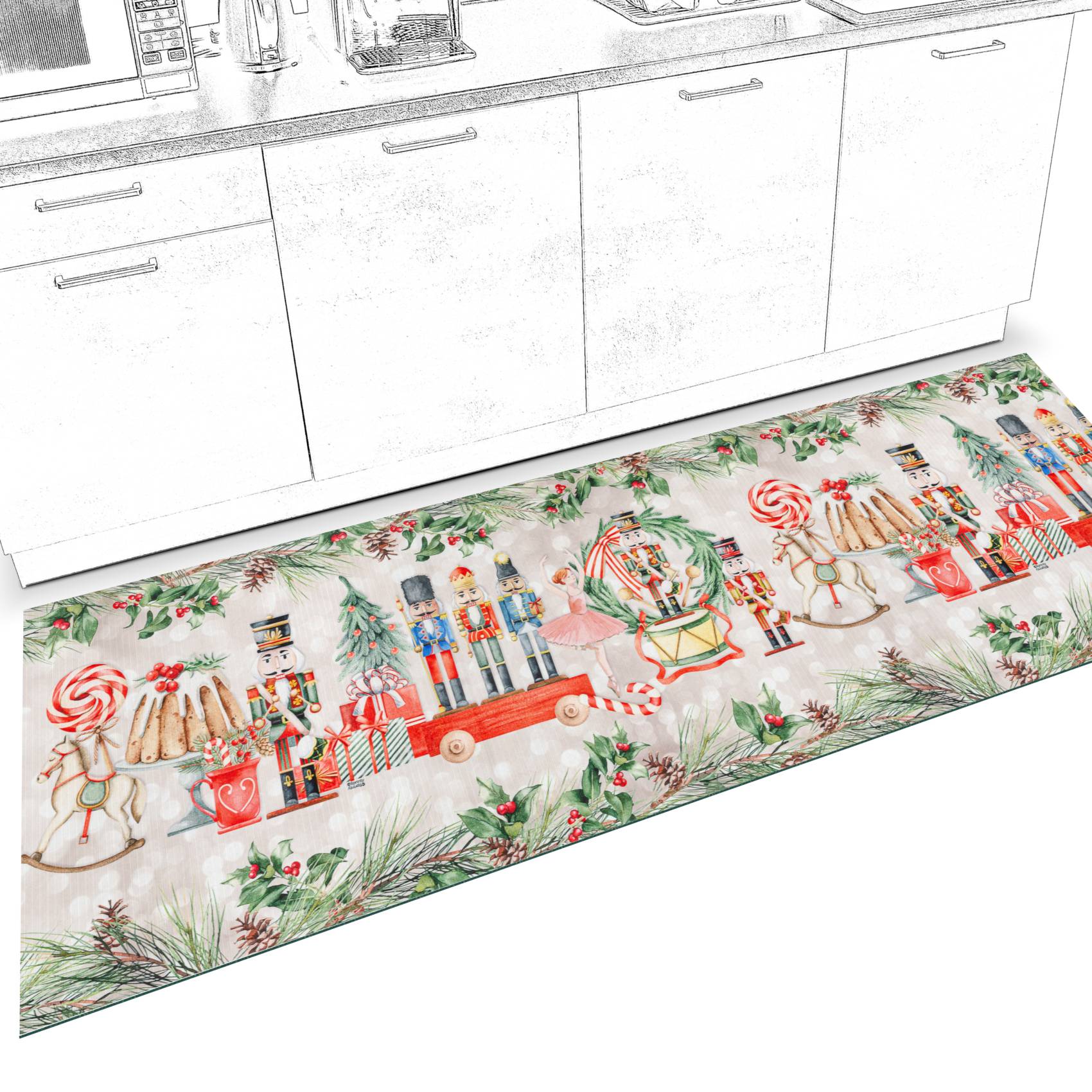 3452344_Product Küchenläufer Küchenteppich Läufer Flur Teppichläufer Sprinty Nussknacker 52cm Breite
