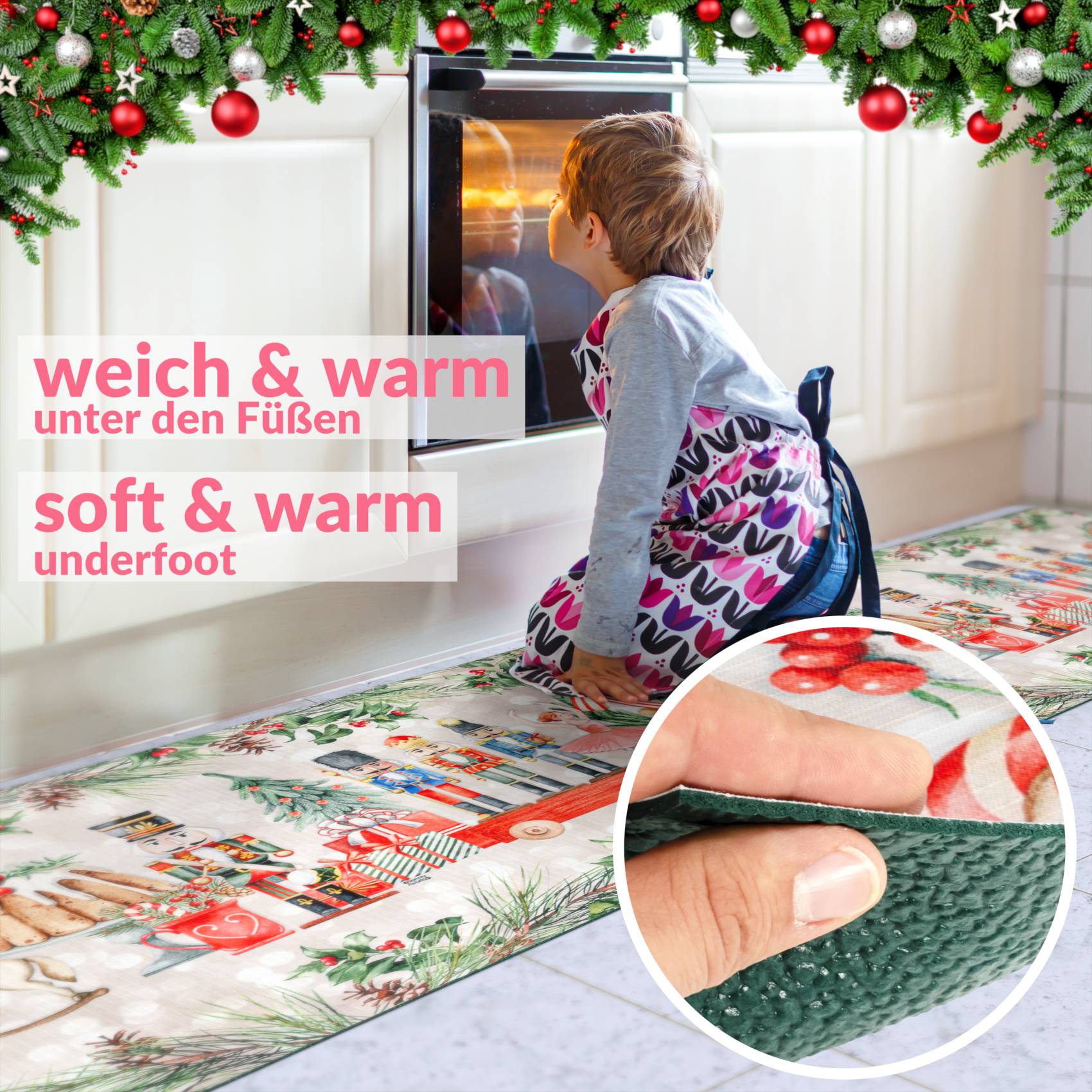 3452345_Product Küchenläufer Küchenteppich Läufer Flur Teppichläufer Sprinty Nussknacker 52cm Breite