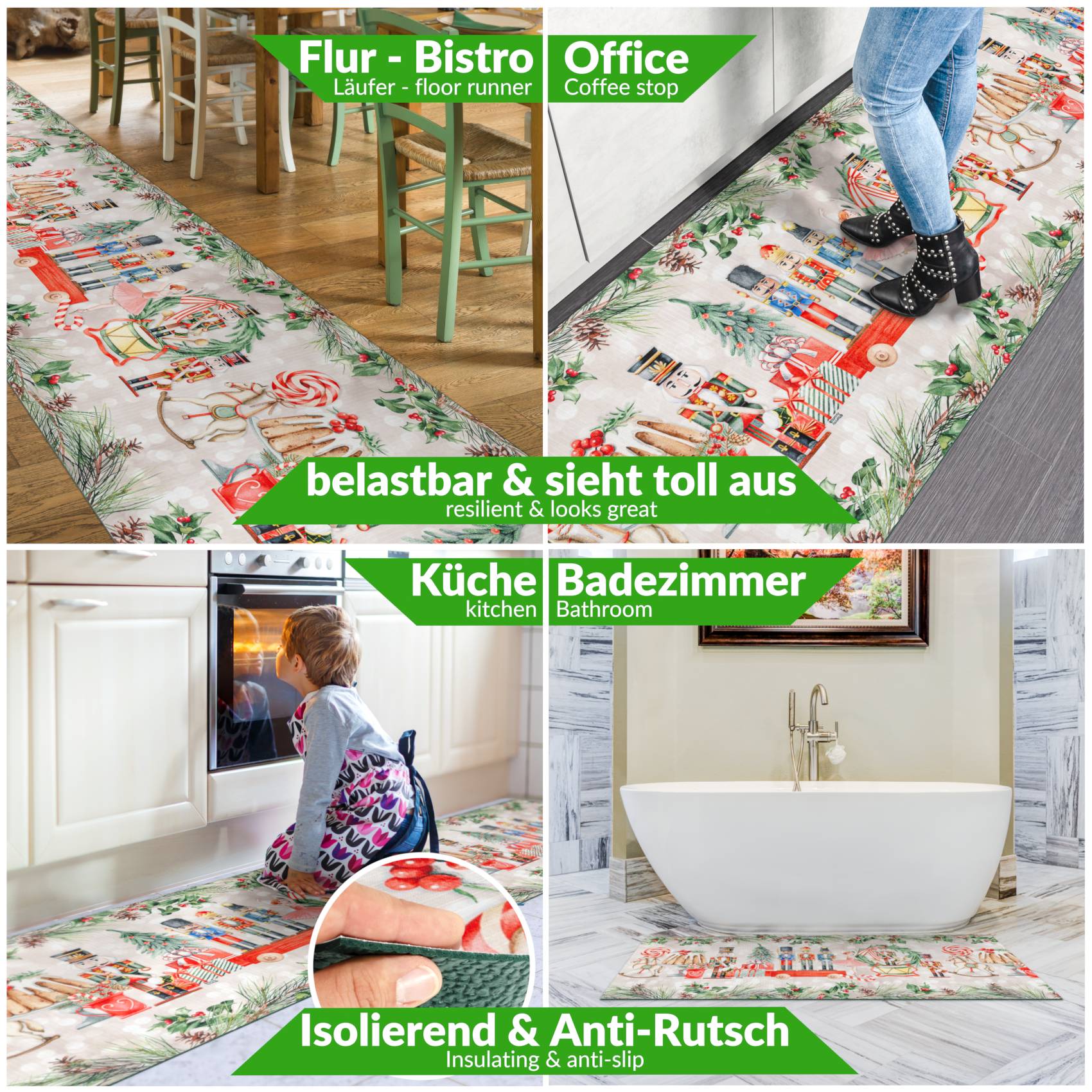 3452347_Product Küchenläufer Küchenteppich Läufer Flur Teppichläufer Sprinty Nussknacker 52cm Breite