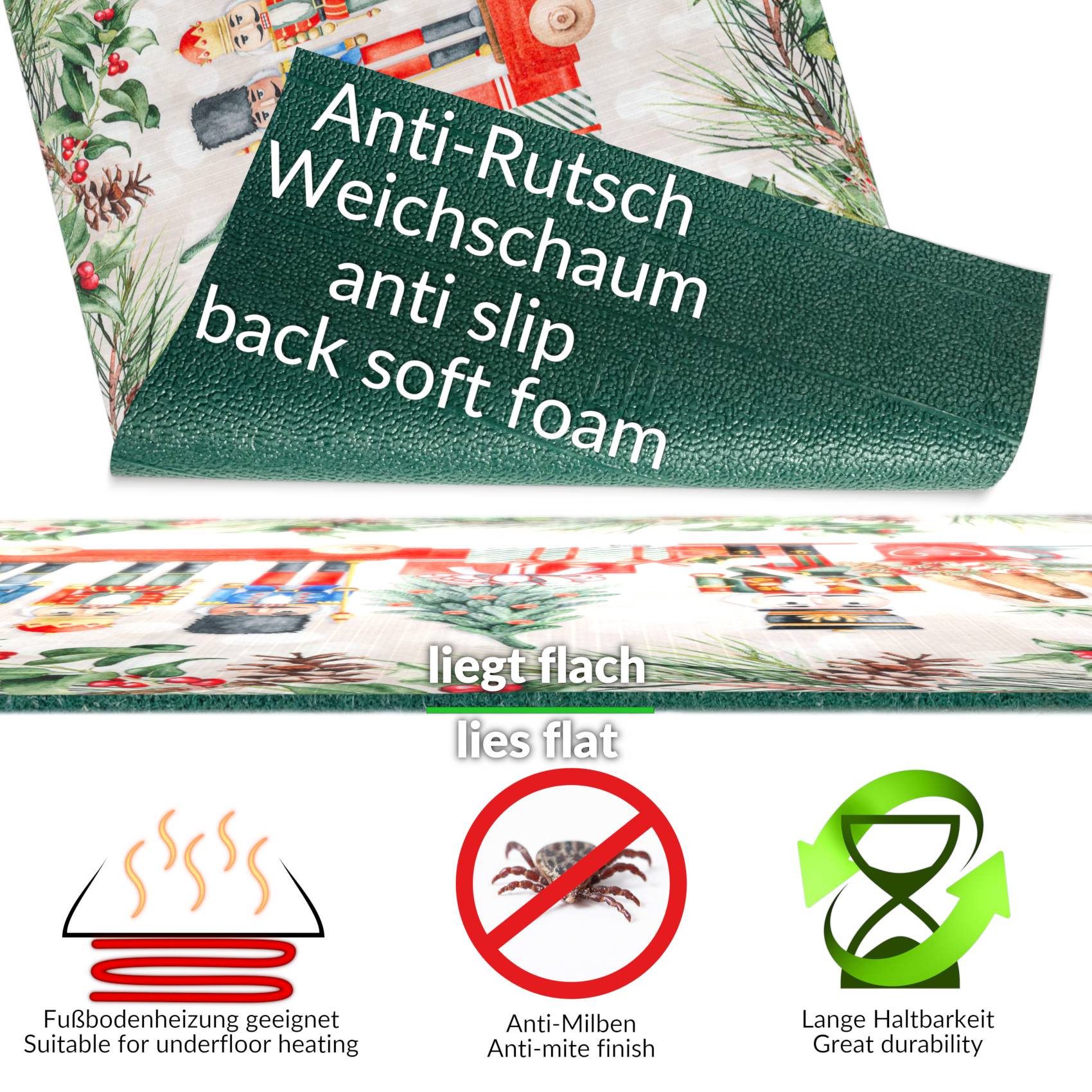 3452348_Product Küchenläufer Küchenteppich Läufer Flur Teppichläufer Sprinty Nussknacker 52cm Breite