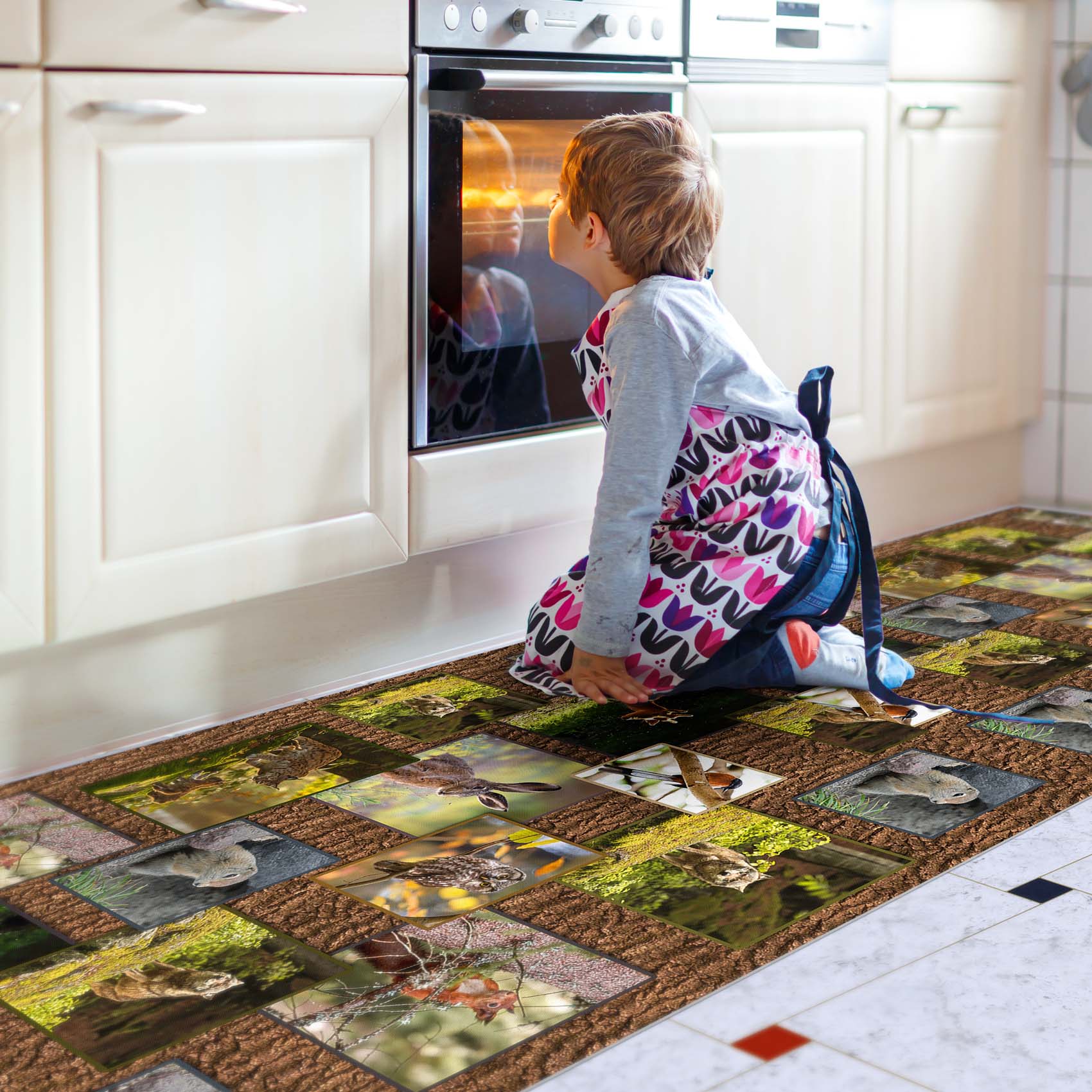 Küchenläufer Küchenteppich Läufer Flur Teppichläufer Vintage Beige 80cm Breit