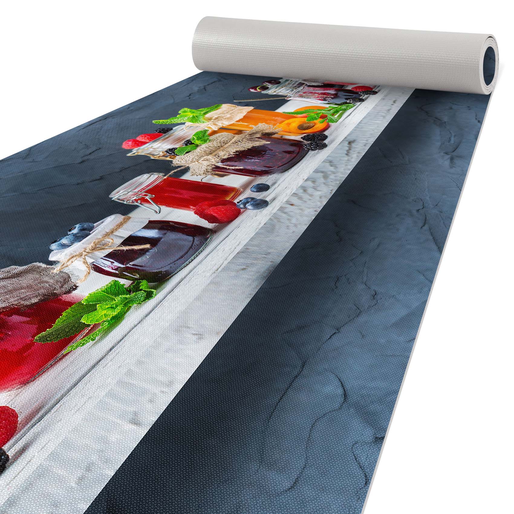 Küchenläufer Küchenteppich Läufer Flur Teppichläufer Skyline Blau 50cm Breit