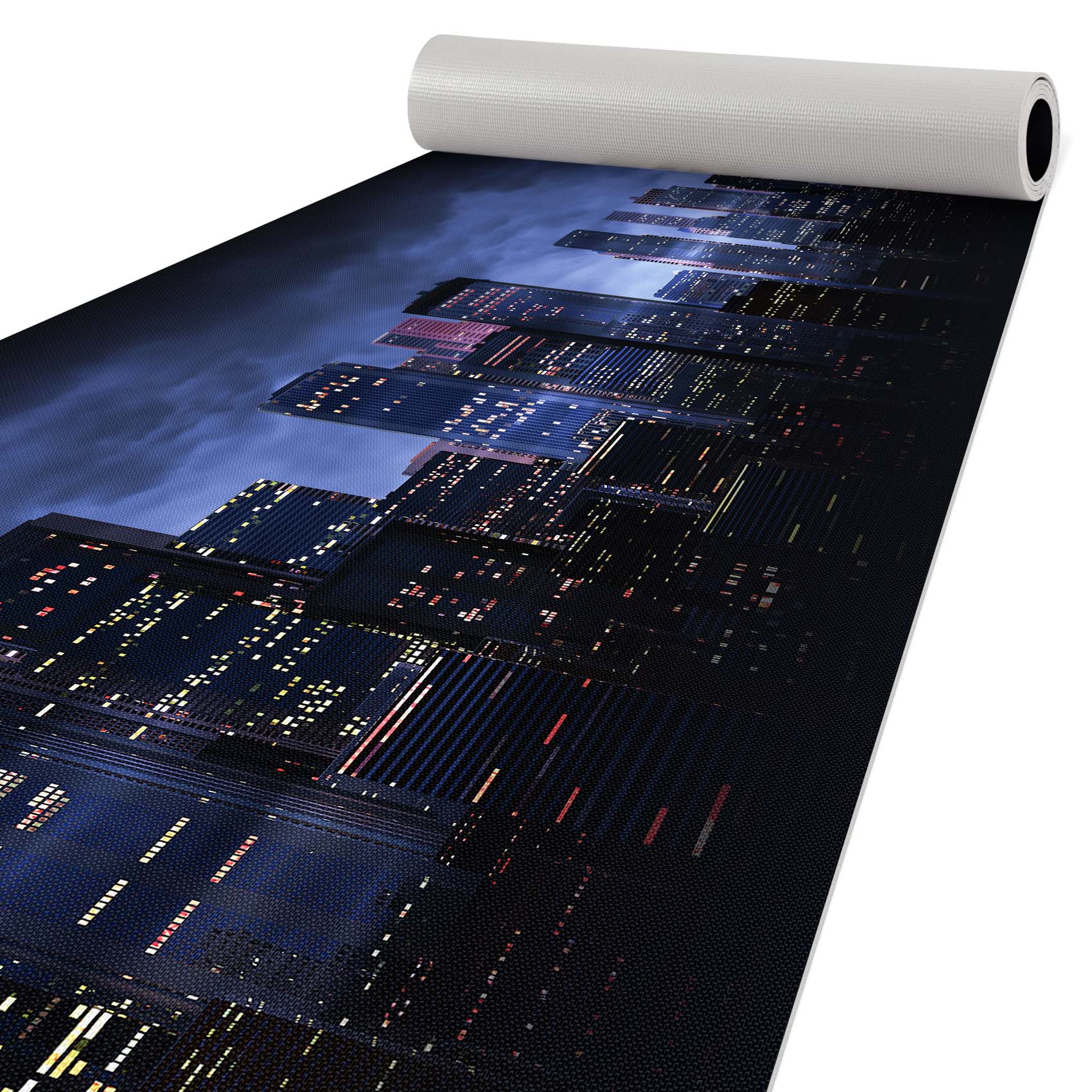 Küchenläufer Küchenteppich Läufer Flur Teppichläufer Skyline Blau 50cm Breit