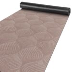 Teppichläufer Velours Küchenläufer Veloursteppich Blätter Ornament Braun 65cm Breit