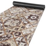 Teppichläufer Velours Küchenläufer Veloursteppich Ornament Braun 65cm Breit