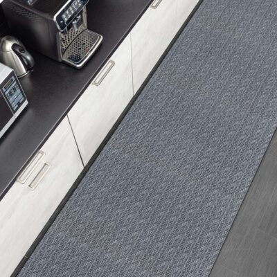 Küchenläufer Küchenteppich Läufer Flur 3-Schicht Premium Flechtoptik Grau