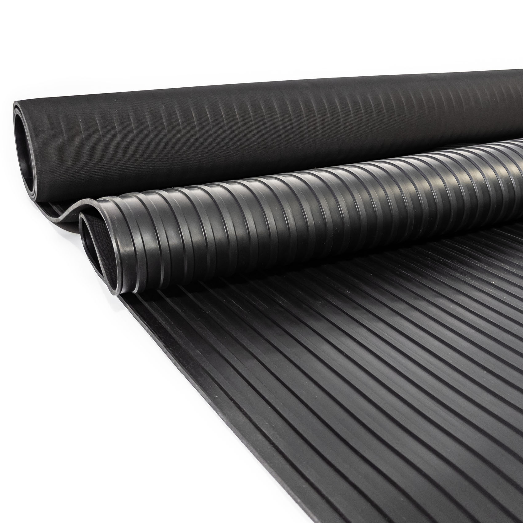 SBR Gummimatte Meterware Gummi Bodenbelag Breitriefen Schwarz Stärke: 3mm 100cm Breite