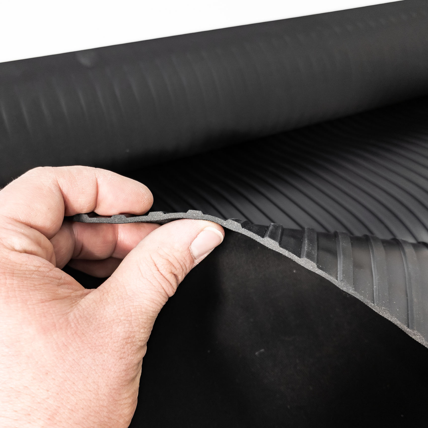 3814213_Product SBR Gummimatte Meterware Gummi Bodenbelag Breitriefen Schwarz Stärke: 3mm 100cm Breite