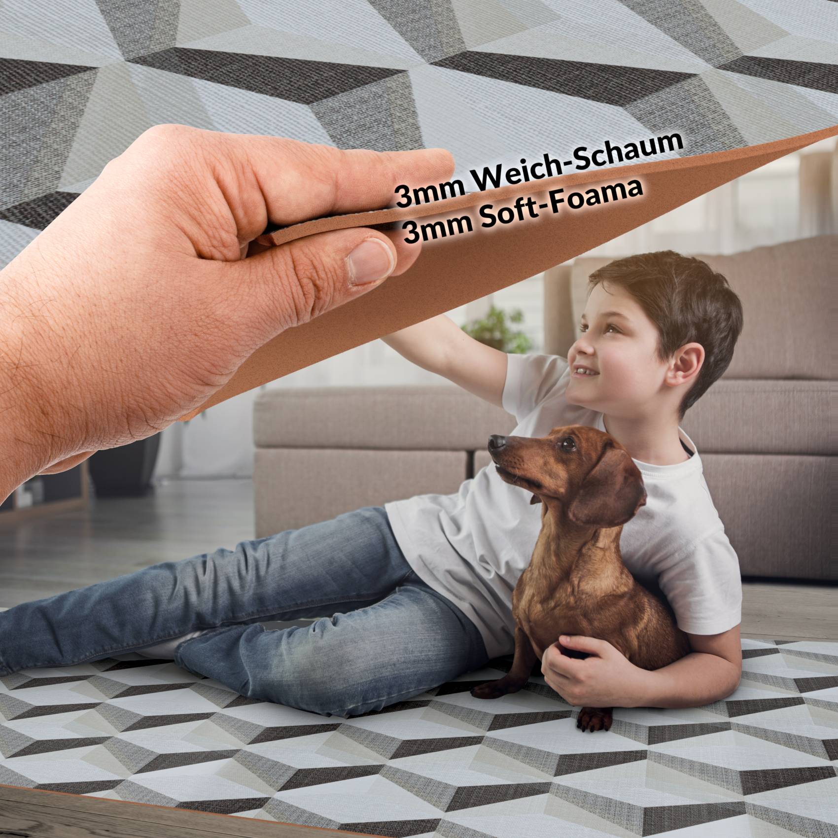 BRHF4107_12a Küchenläufer Flurteppich Küchenteppich Motivdruck Illusion 3D Flur Teppich Läufer rutschfest abwaschbar