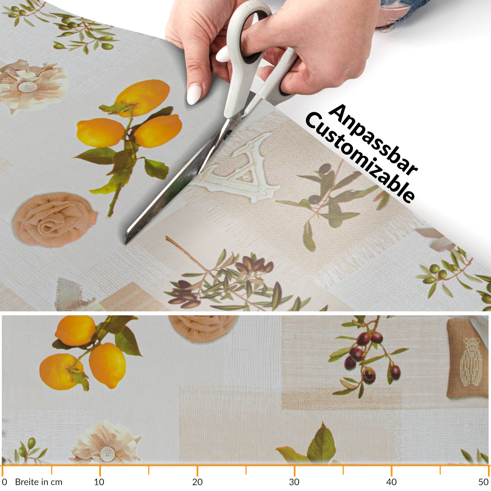 BRHF5221_20 Küchenläufer Küchenteppich Oliven Citronen Teppich Läufer Flur abwaschbar