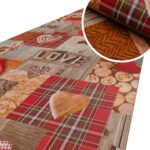 Küchenläufer Küchenteppich Flurteppich Patchwork Love Herz Teppichläufer rutschfest abwaschbar