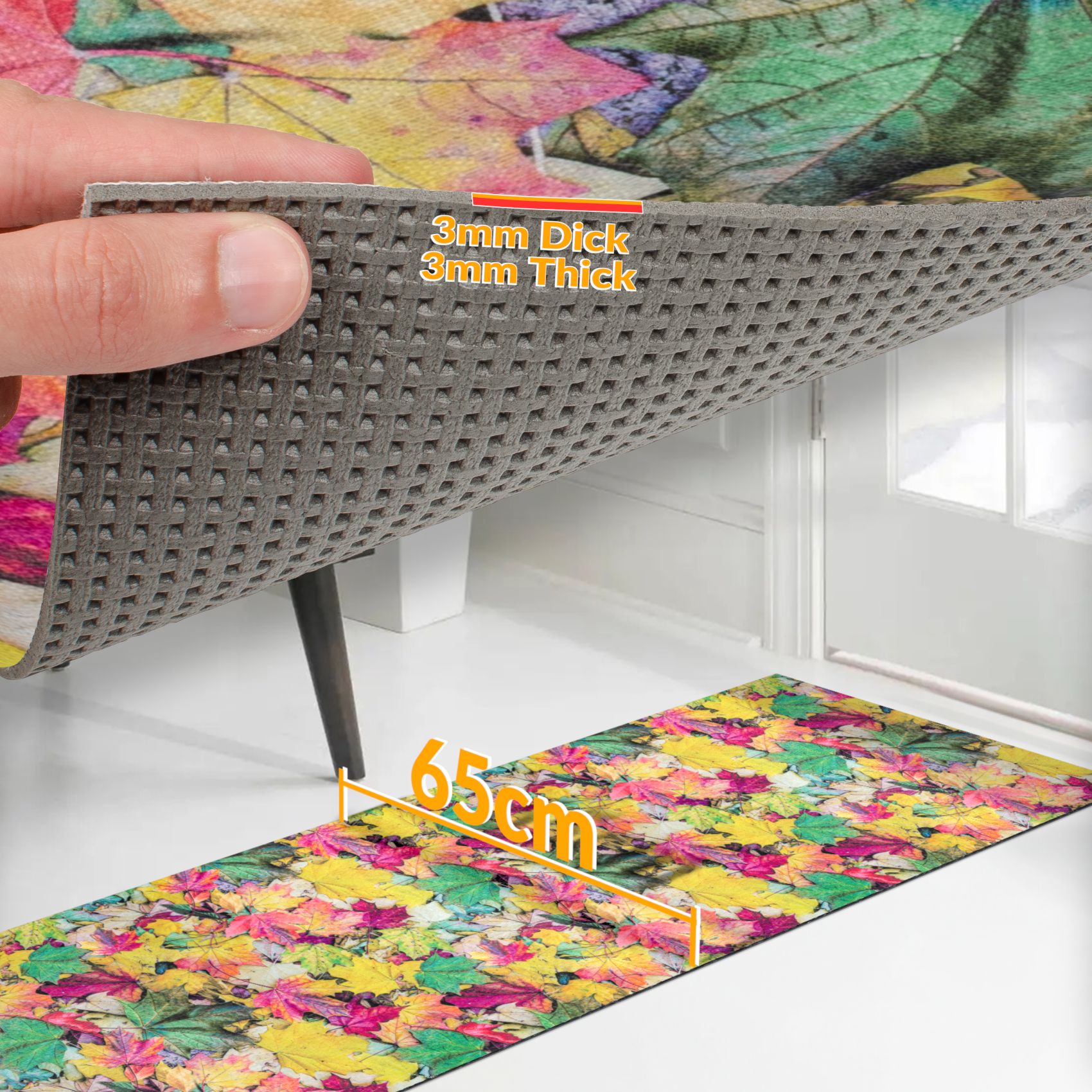 Küchenläufer Teppich Läufer Herbst Flurteppich waschbar rutschfest