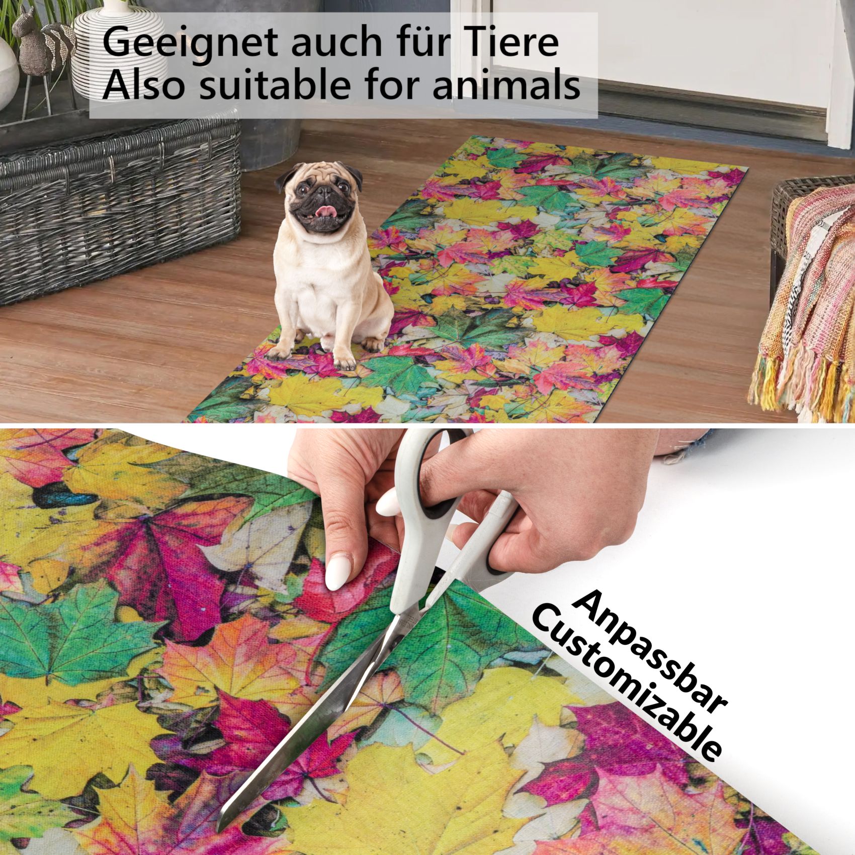 Küchenläufer Teppich Läufer Herbst Flurteppich waschbar rutschfest