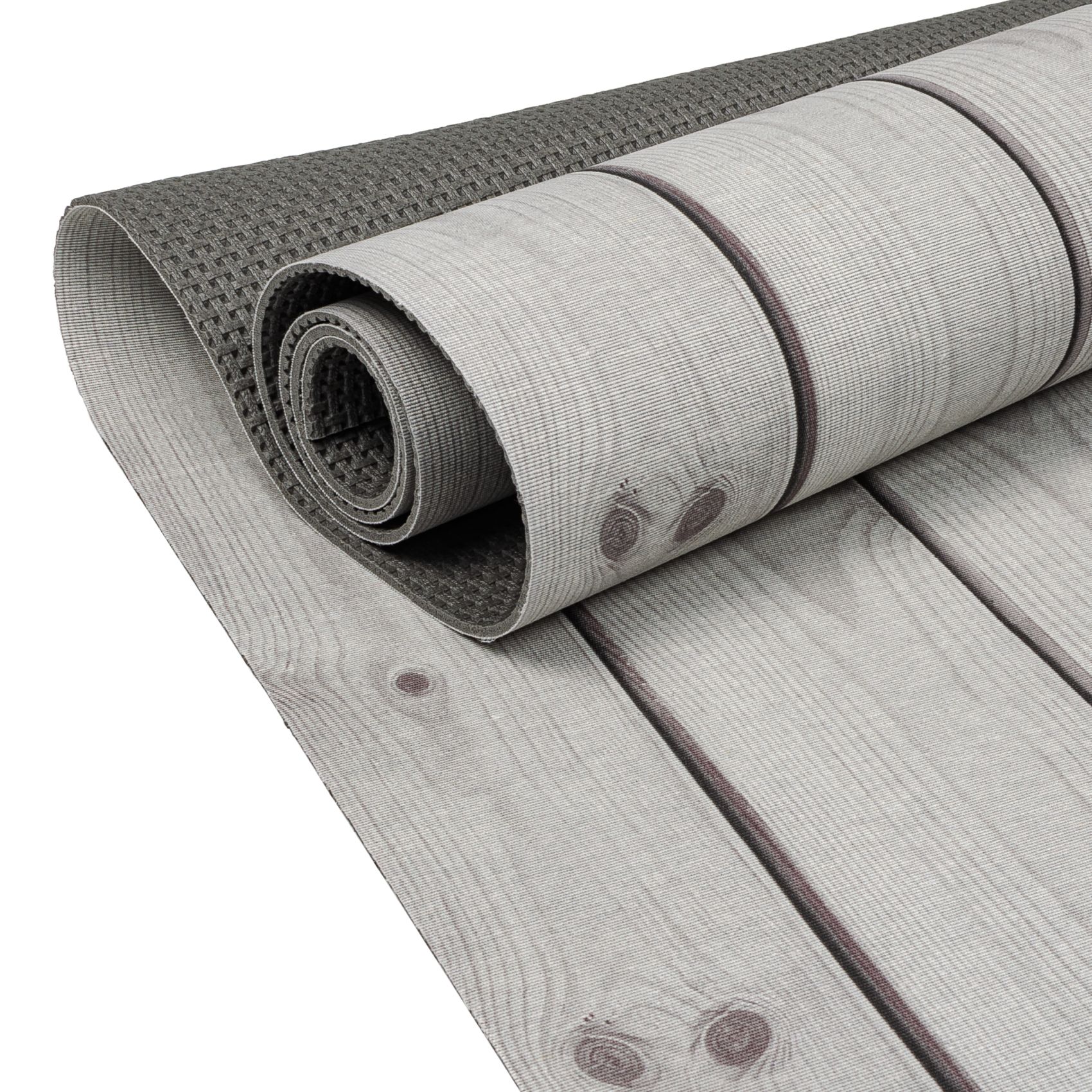 Küchenläufer Teppich Läufer Flurteppich waschbar rutschfest Holzoptik Grau Breite 65cm