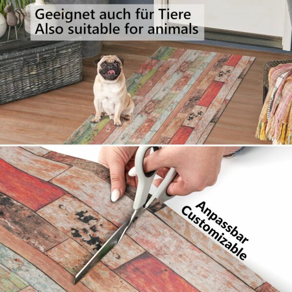 Küchenläufer Teppich Läufer Flurteppich waschbar rutschfest Holzoptik Breite 65cm – 100x65cm