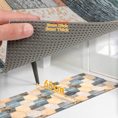 Küchenläufer Teppich Läufer Flurteppich waschbar rutschfest Modern Breite 65cm
