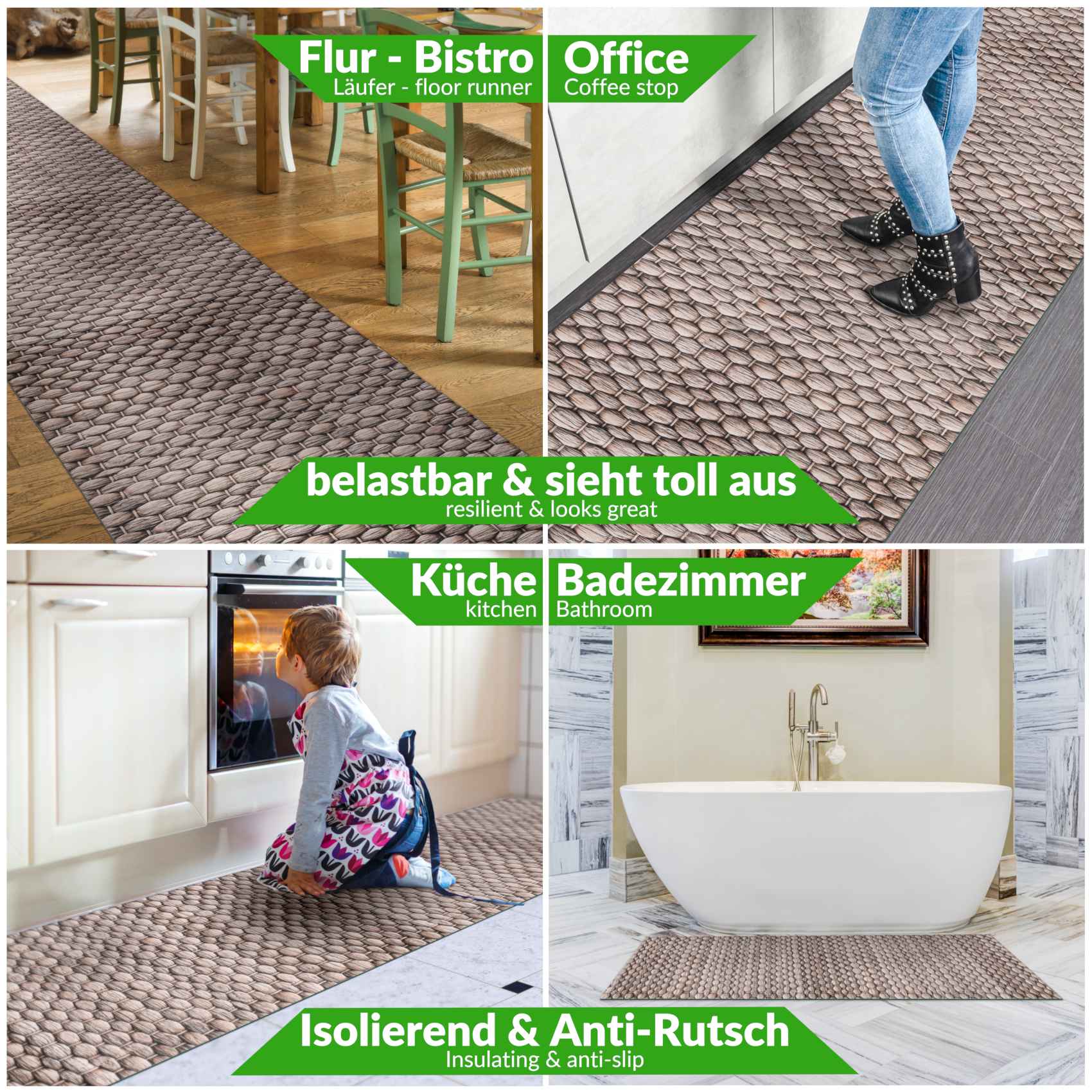 3442228_Product Küchenläufer Küchenteppich Läufer Flur Teppichläufer Sprinty Stuoia 52cm Breite