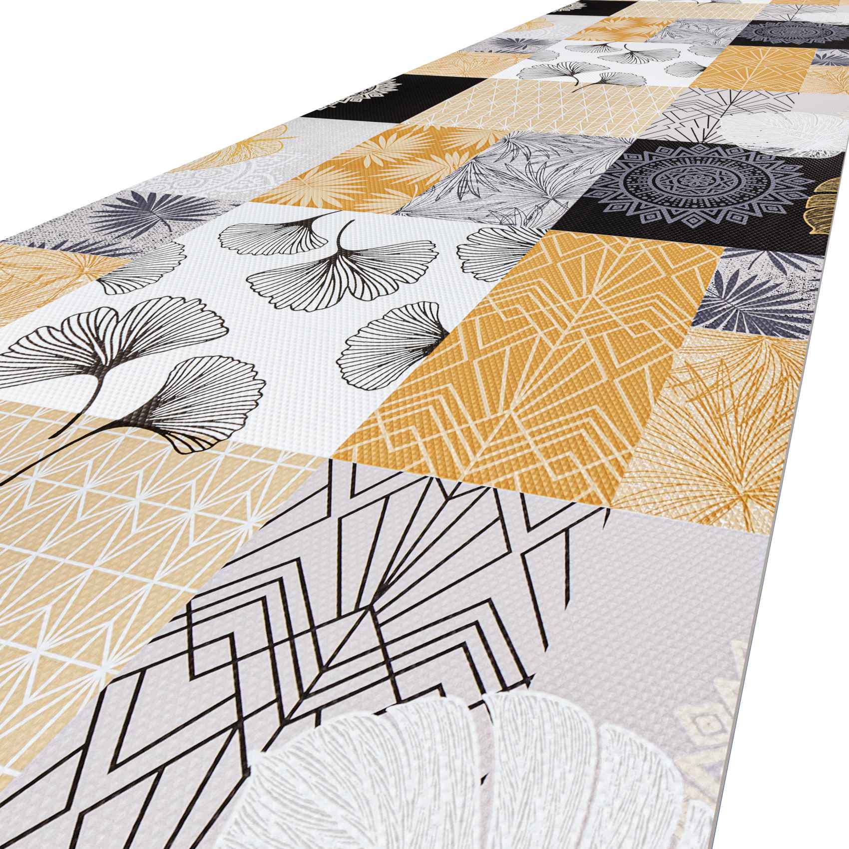 Küchenteppich Gold pflegeleicht rutschfest Küchenläufer abwaschbar