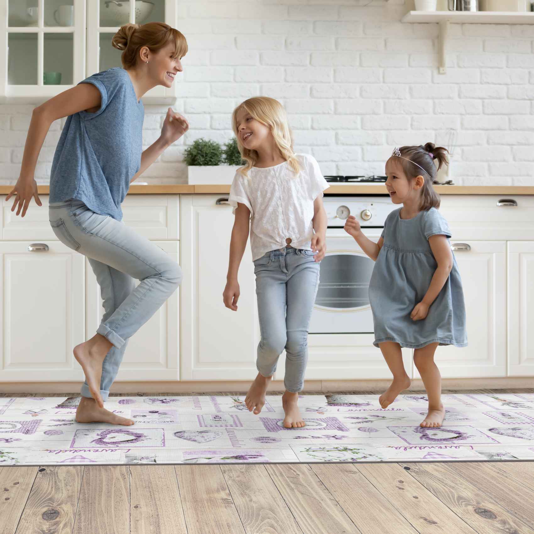 Küchenläufer Lavendula Teppichläufer pflegeleicht rutschfest abwaschbar Küchenteppich