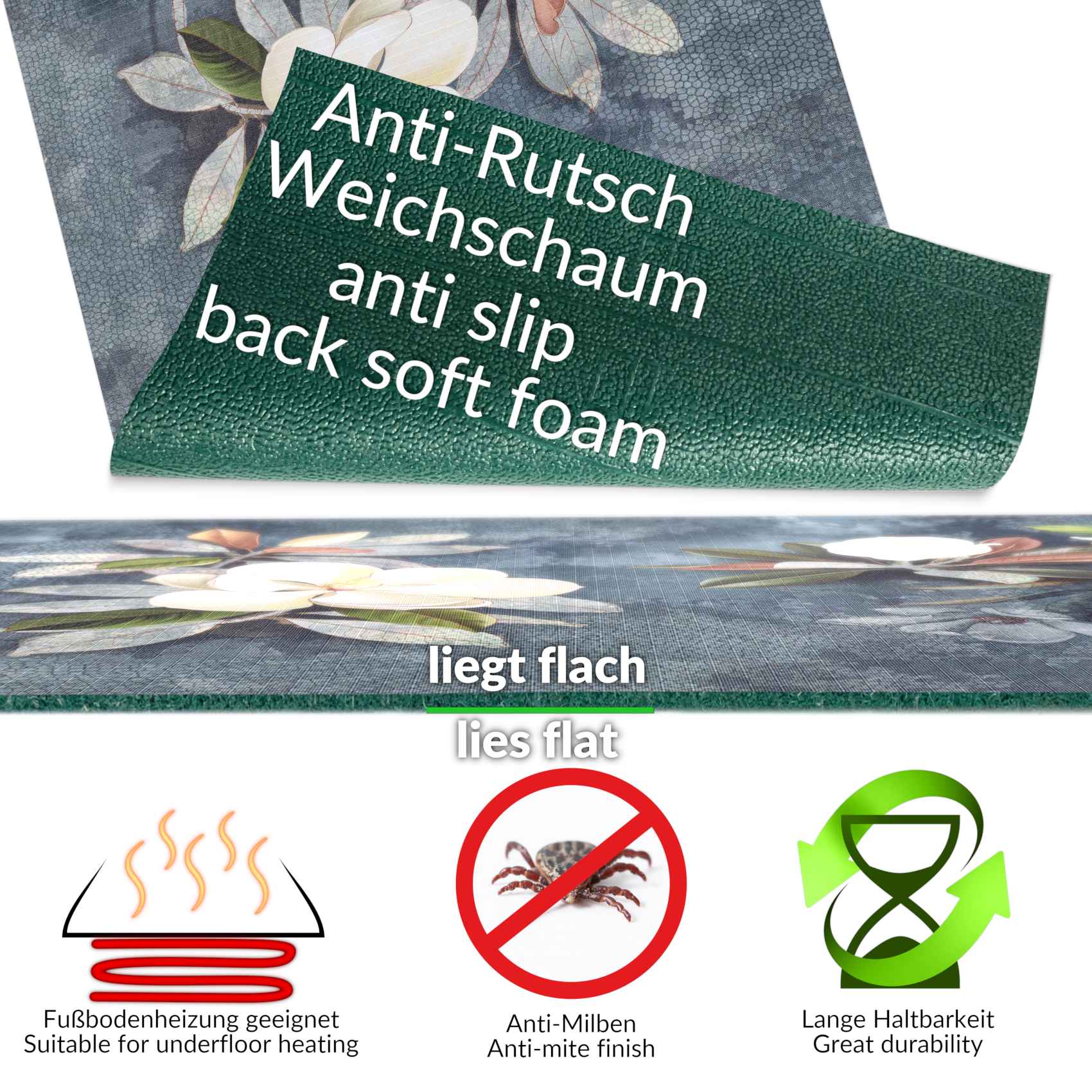 SPRINT45_50 Küchenläufer Küchenteppich Läufer Flur Teppichläufer Sprinty Magnolia 52cm Breite