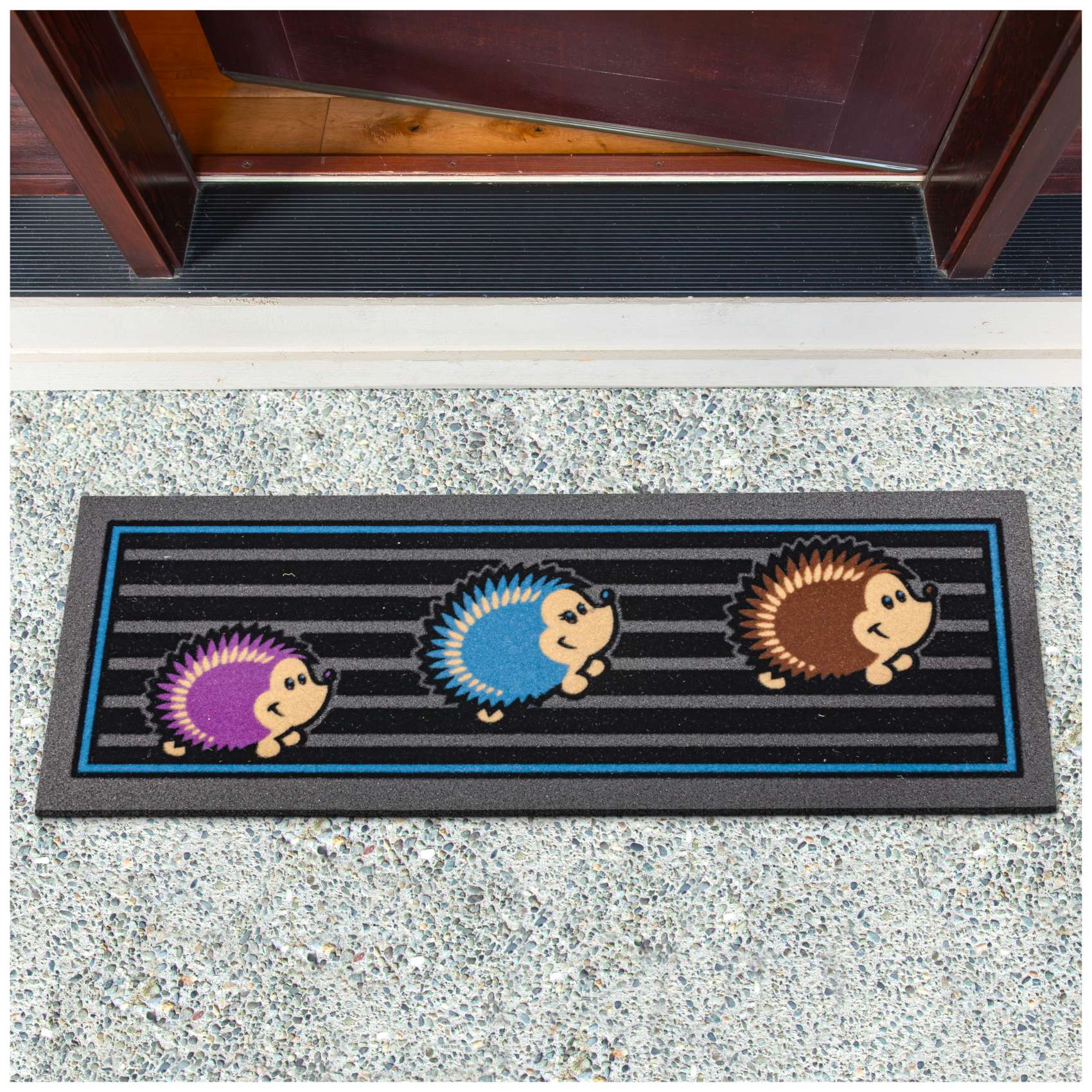 Fußmatte Schmutzfangmatte Fußabtreter Sauberlaufmatte 25x68cm, 40x68cm Igel 25x68cm