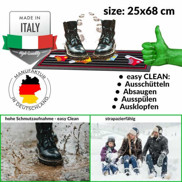 Fußmatte Schmutzfangmatte Fußabtreter Sauberlaufmatte 25x68cm, 40x68cm – Sneaker 25x68cm
