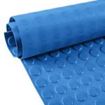 TPE Gummimatten Gummiläufer Blau Flachnoppen Bodenbelag Gummi 3mm -100 cm Breit Rollenware