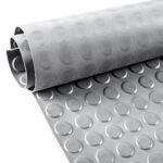 TPE  Gummimatten Meterware Flachnoppen Grau Bodenbelag Gummiläufer 3mm -100 cm Rollenware