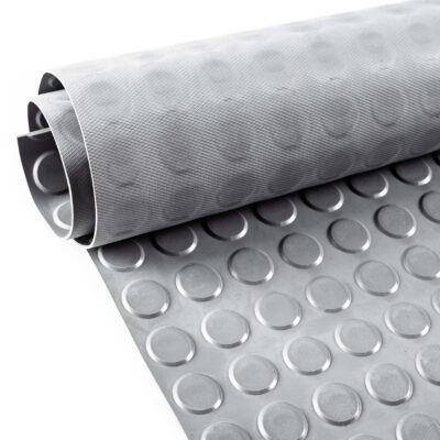 TPE Gummimatten Meterware Flachnoppen Grau Bodenbelag Gummiläufer 3mm -100 cm Rollenware