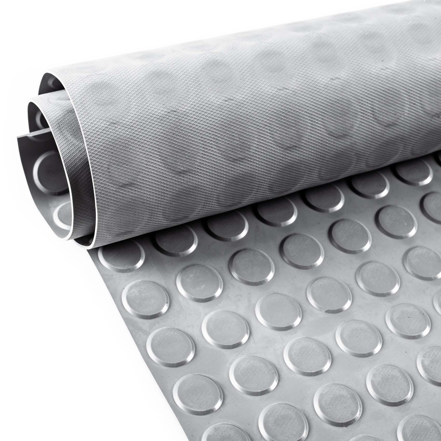 TPE Gummimatten Meterware Flachnoppen Grau Bodenbelag Gummiläufer 3mm -100 cm Rollenware