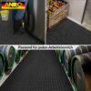 PVC Bodenbelag Vinylboden Riffelblechoptik Schwarz 1mm Antirutschmatte Meterware 140cm Breit – 100x140cm