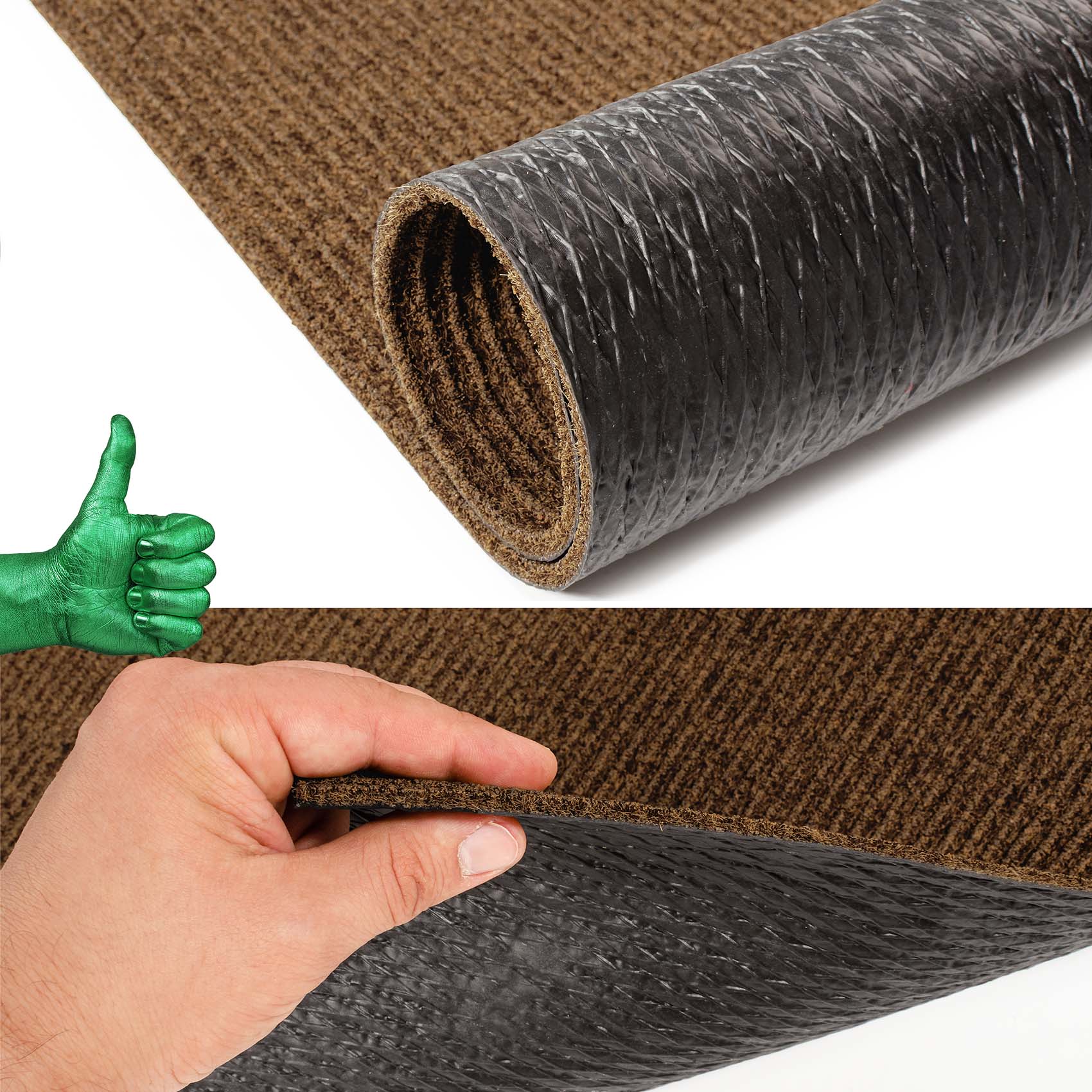 Teppichläufer Läufer Flur Sauberlaufmatte Schmutzfangmatte Flur Teppich STRIBET Breite 100cm Hellbraun