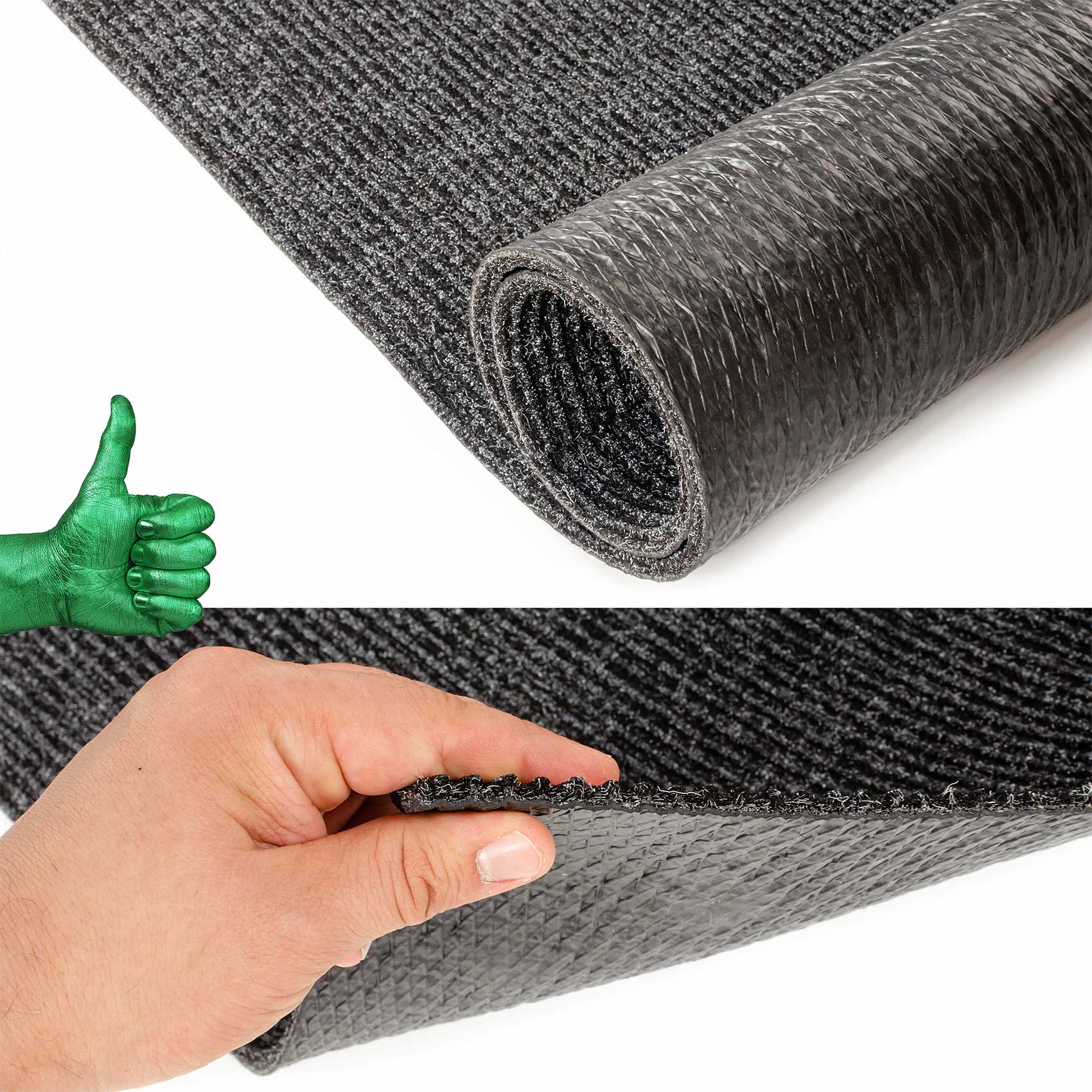 Teppichläufer Läufer Flur Sauberlaufmatte Schmutzfangmatte Flur Teppich STRIBET Breite 100cm Schwarz