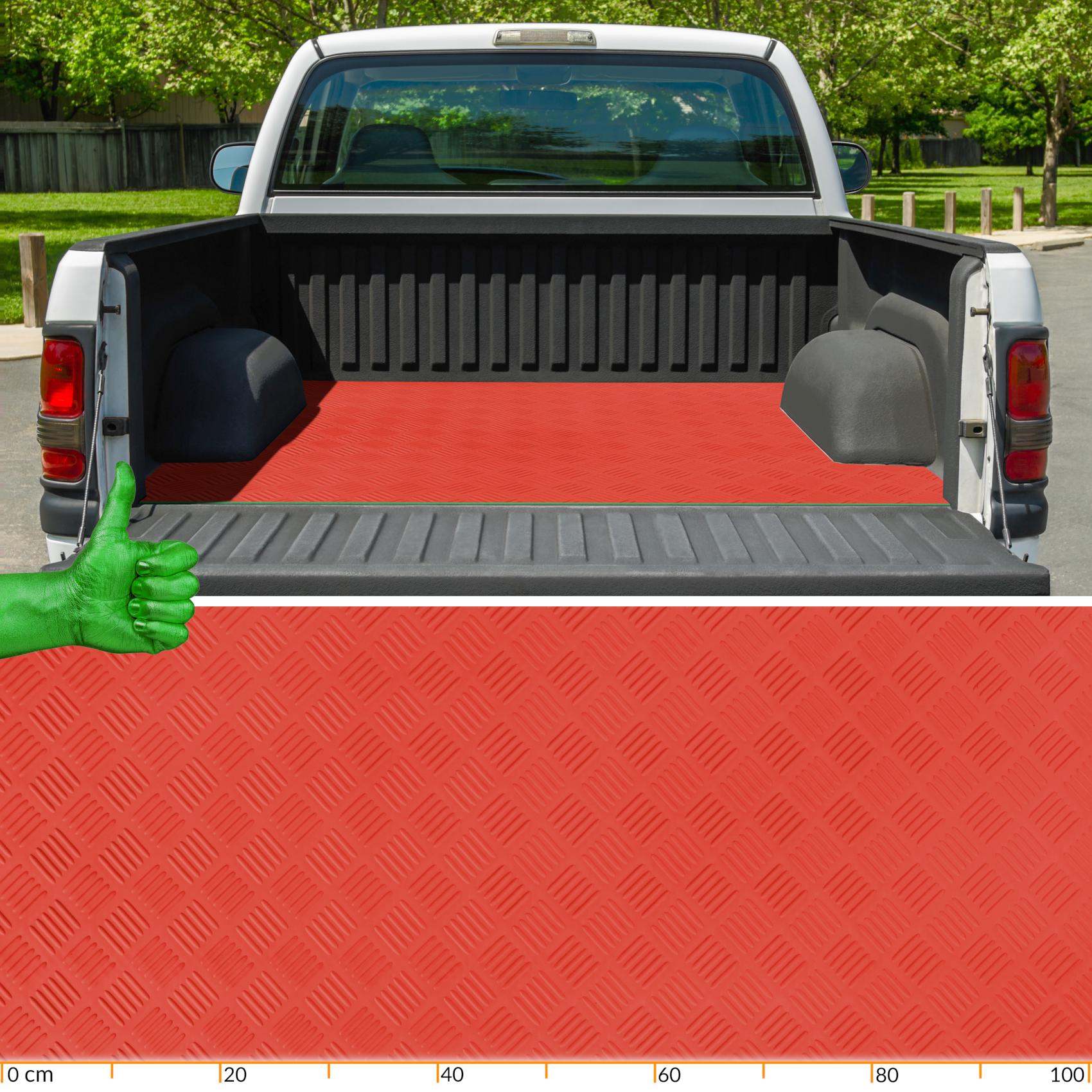 TCHROT_30 TPE Gummimatten geruchsarm Meterware Riffelblechoptik Rot Gummi 3mm -100 cm breit Rollenware