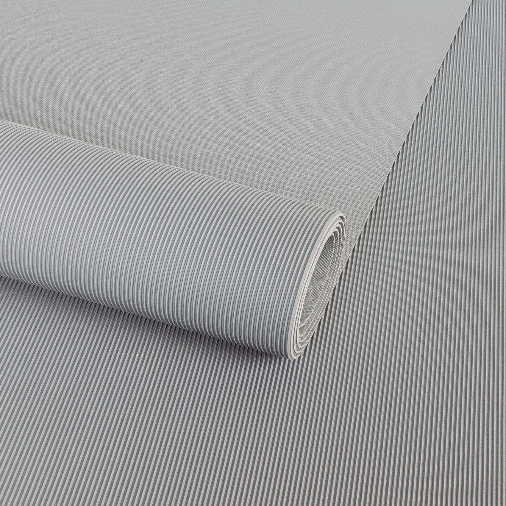 TFRGRA_10-1 Gummimatte Gummiläufer Feinriefen Grau 3mm 100cm Breit auf TPE, Geruchslos – Bodenbelag, Bodenmatte